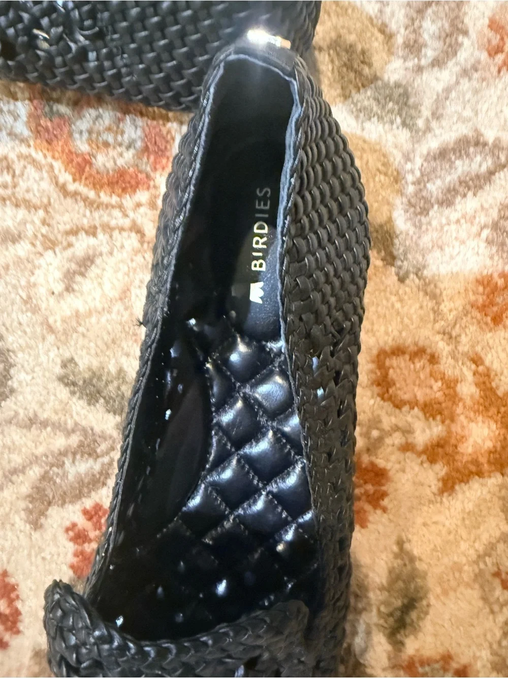 Birdies Woven Starling vegan leather Black Slip-On Loafers  worn once